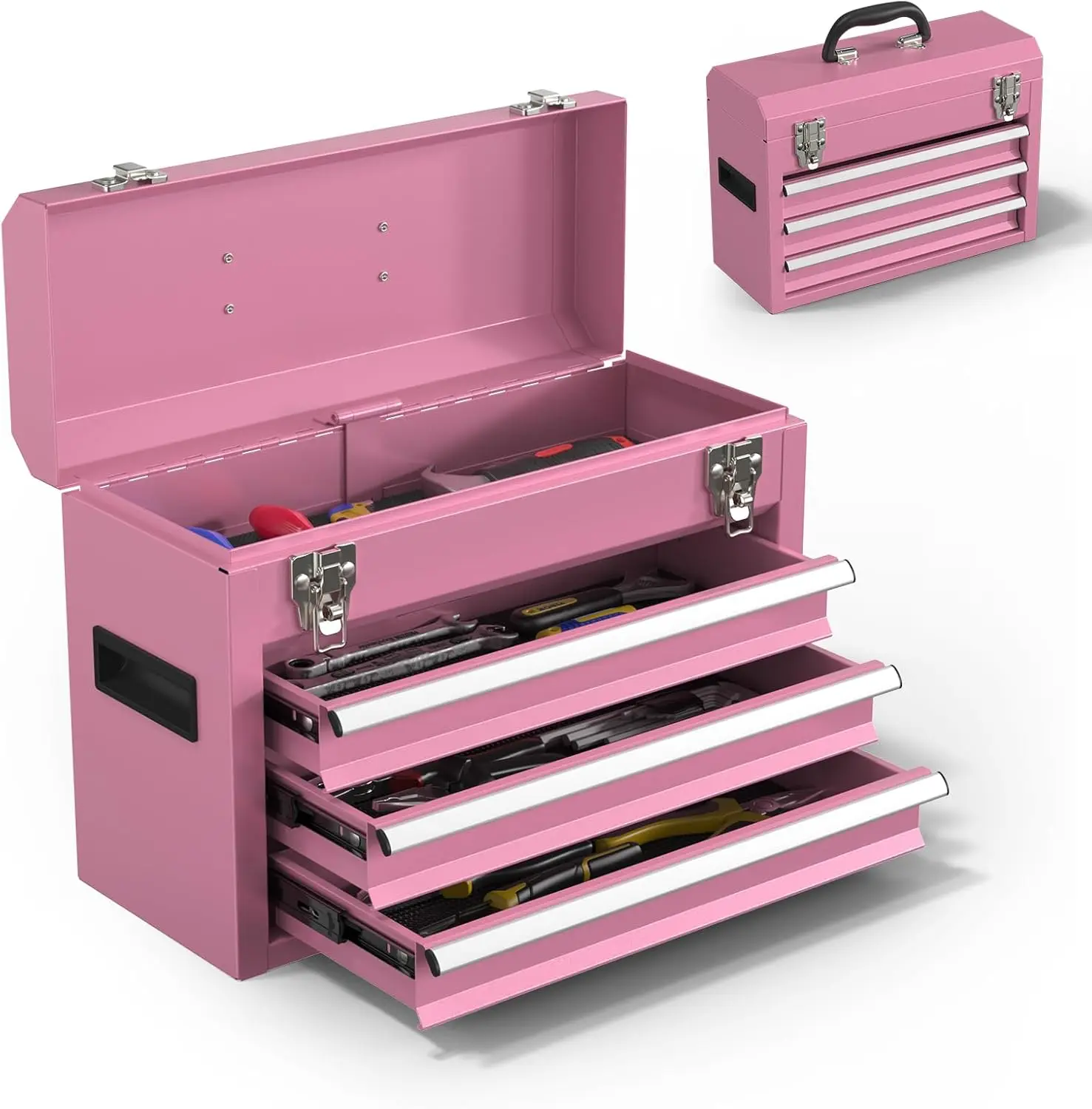 

Heavy-Duty Metal Tool Chest with Drawers, Powder-Coated for Garage & Home