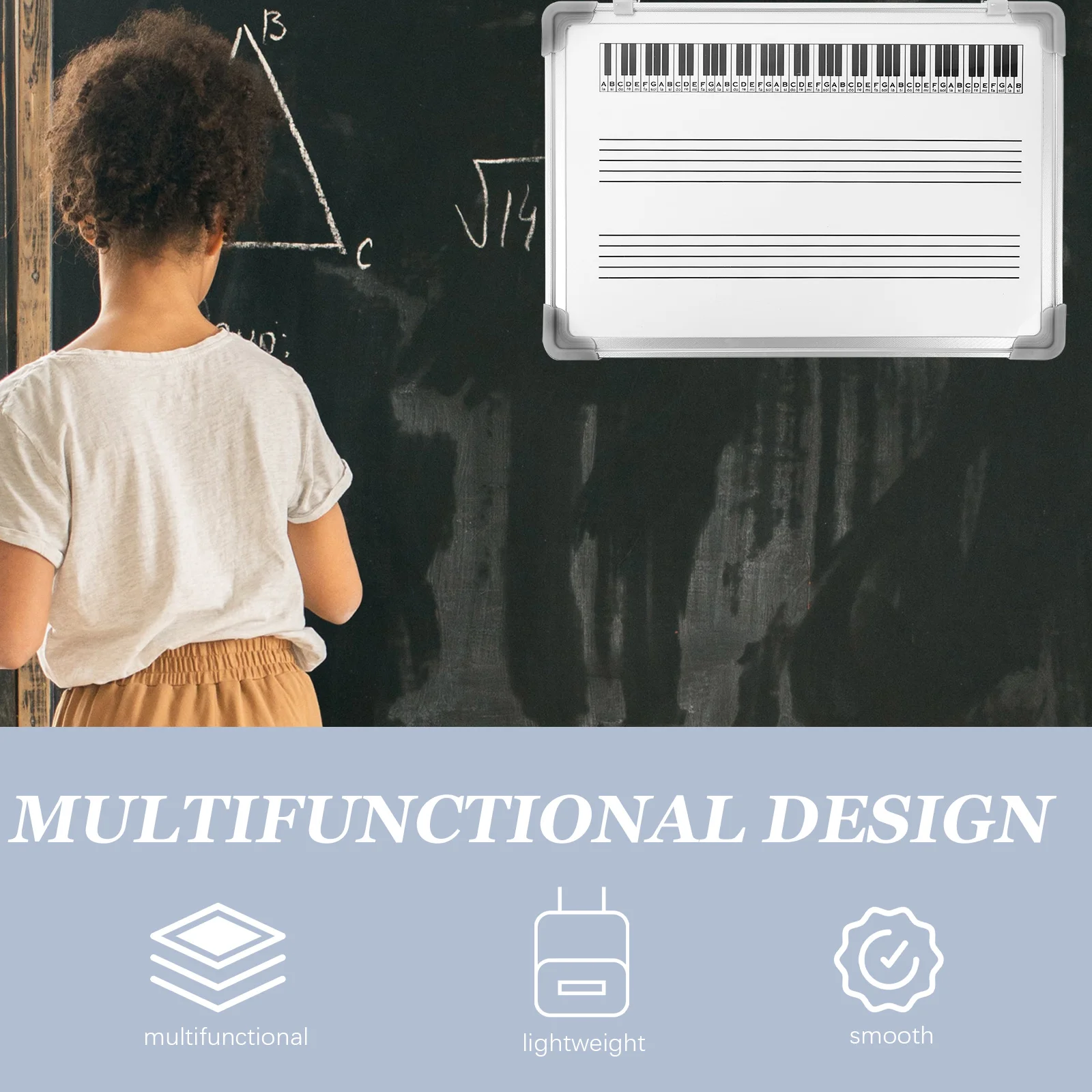 Tableau blanc pour le personnel, aide pédagogique, tableau blanc musical, symbole d'écriture, effaçable à sec, écriture scolaire, bloc-notes Double face, apprentissage