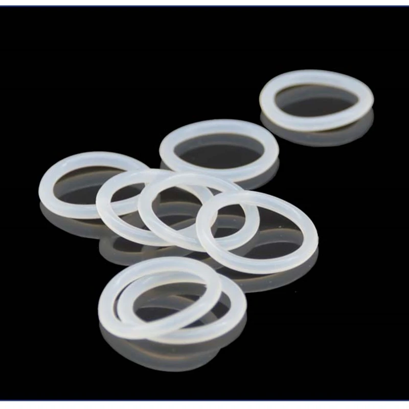 

OD13mm CS 2.4mm VMQ O Ring Washers Silicone Sealing Gaskets Spacer 50pcs Translucent