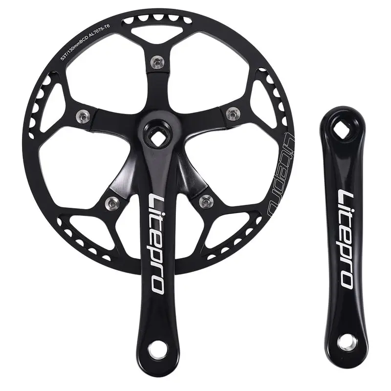 ABXI Single Speed Crankset 53T 170Mm Crankarms Folding Bike Crankset With Protective Cover For Bike Track Road Bicycle