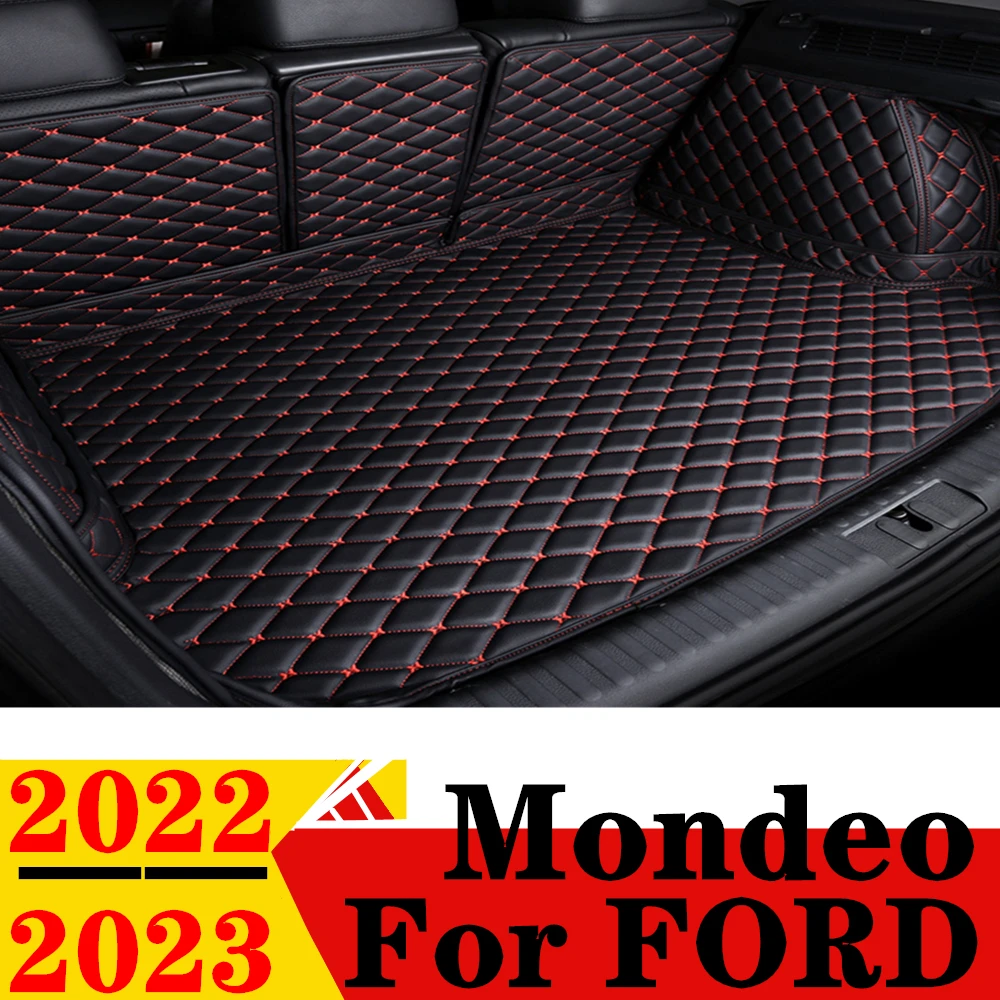 

Car Trunk Mat For FORD Mondeo 2023 2022 All Weather Rear Cargo Cover Carpet Liner Tail Interior Vehicles Parts Boot Luggage Pad