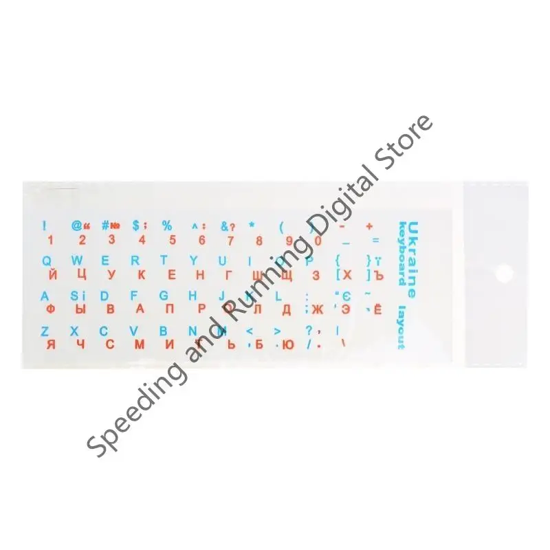 Q39D لوحة المفاتيح ملصقات أوكرانيا رسائل مقاومة للماء ملصق الزر متينة غير ماتي أسود/واضح خلفية غطاء مفاتيح لوحة المفاتيح 13x1mmm