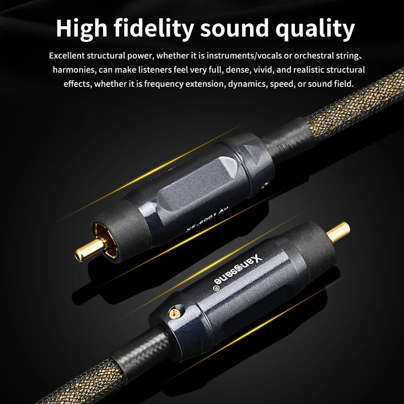 Xangsane الفضة النقية hifi كابل محوري 75 Ω hifi rca كابل الناتج SPDIF فك التشفير الرقمي التلفزيون مكبر كهربائي 5.1 كابل