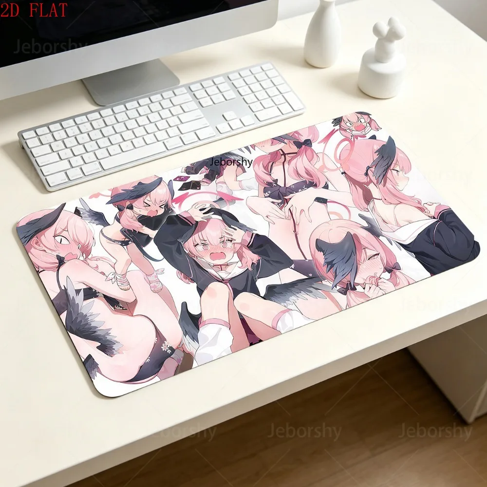 Blue Archive Koharu Shimoe Large Gaming Mouse Pad Non-slip Rubber Base Extended Desk Mat for Office Home Decor