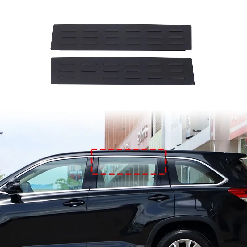 

2pcs Aluminum Alloy For 2015-2021 Toyota Highlander Rear Window Louvre Ventilation Panel Decoration Cover Car Accessories