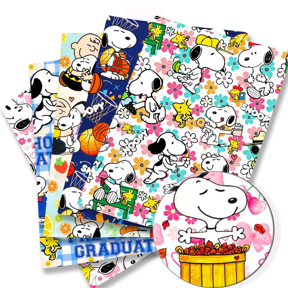 TAKARA TOMY Snoopy fabric140x50CM Cartoon printed fabric Patchwork Tissue Kid Home Textile Sewing Doll Dress Curtain