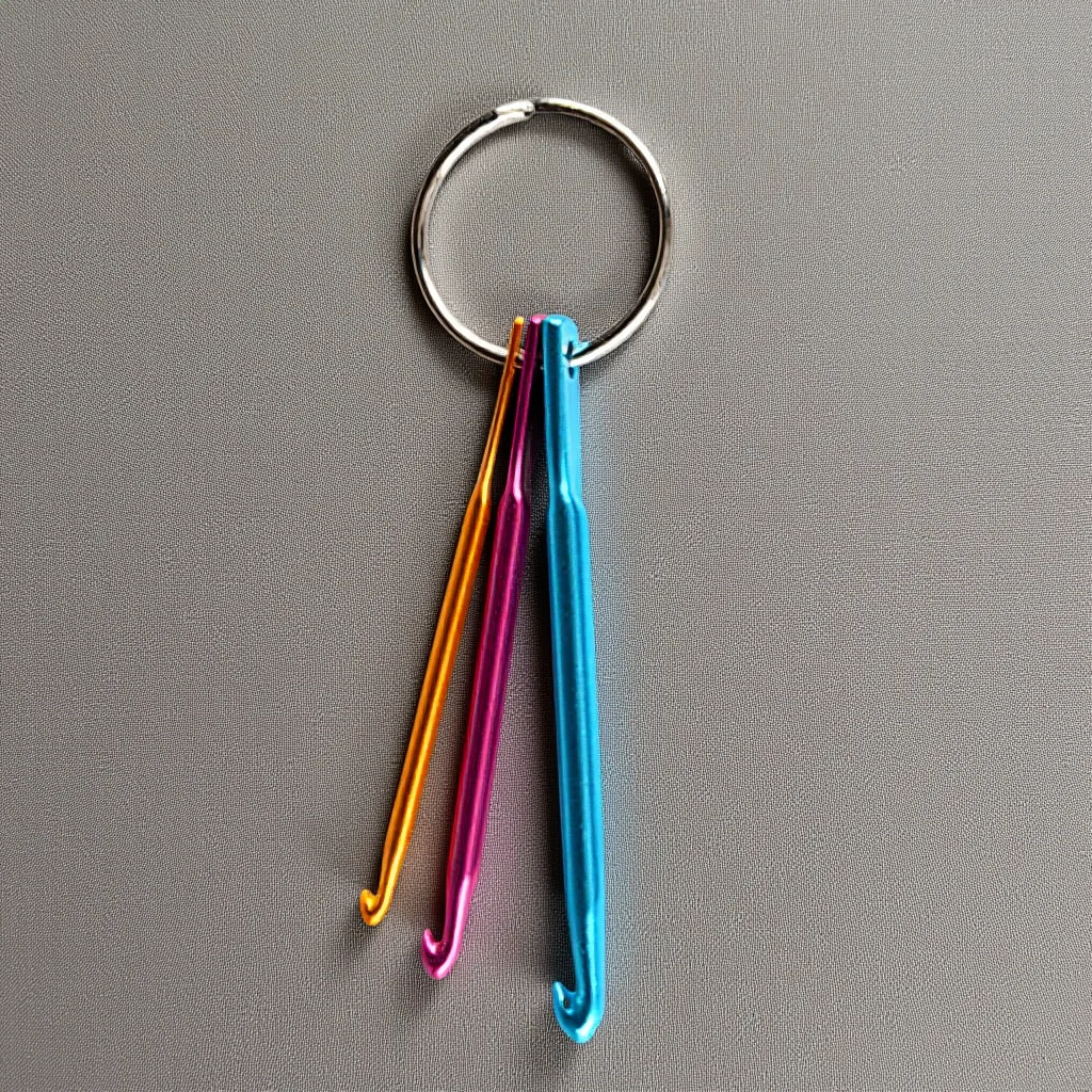 

3Pcs Mini Crochet Hooks Aluminum Key Chain Set Sturdy Lightweight Knitting Needles Travel Craft Tools Crochet Needles