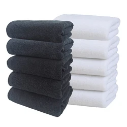 5pcs 35x75cm Cotton Face Towels Set Skin-friendly Absorbent Bathroom Shower Towel Black White Home Hotel Washcloths Towel