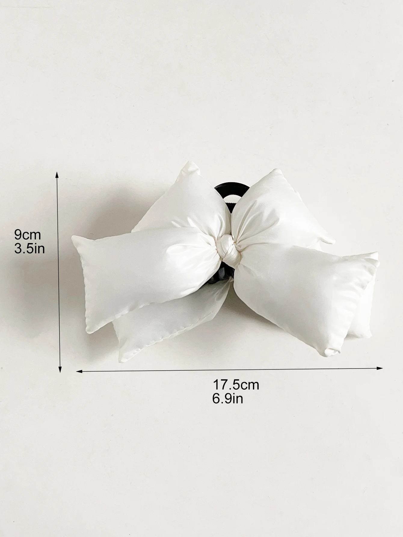 1 Pcs Black Leather Cotton Stuffing Bow Claw Clip,Large Jaw Clips for Thick Hair,No-slip Fashion Winter Hair Accessory for Girls image 6