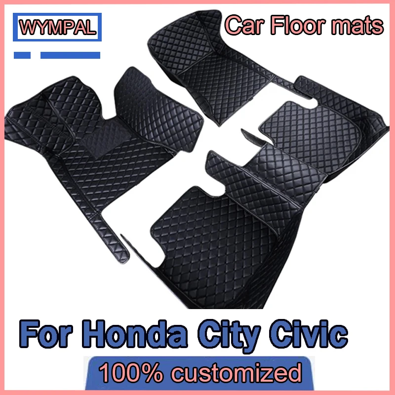 Custom Car Floor Mat For Honda City Civic 2008 2009 2010 2011 2012 2014 2016 2018 2020 2021 Man Gifts Auto Interior Accessories