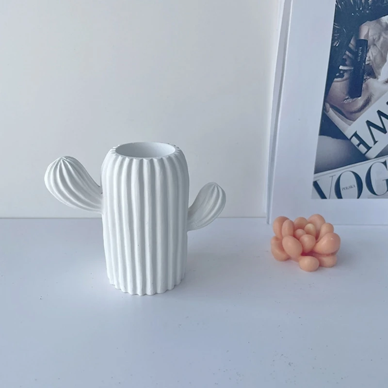 Pote molde silicone cactus forma plantador vaso molde caneta titular molde para resina dropship