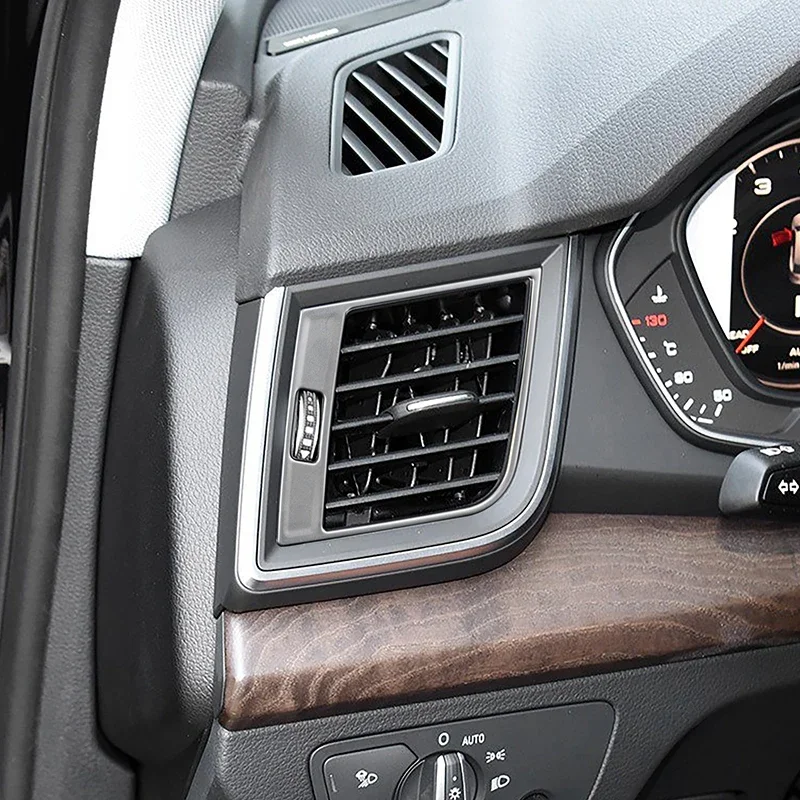 Car Accessories Console Air Condition Outlet Frame Decoration Stainless Steel Sitcker Trim For Audi Q5 FY 2018-2022 LHD Decals