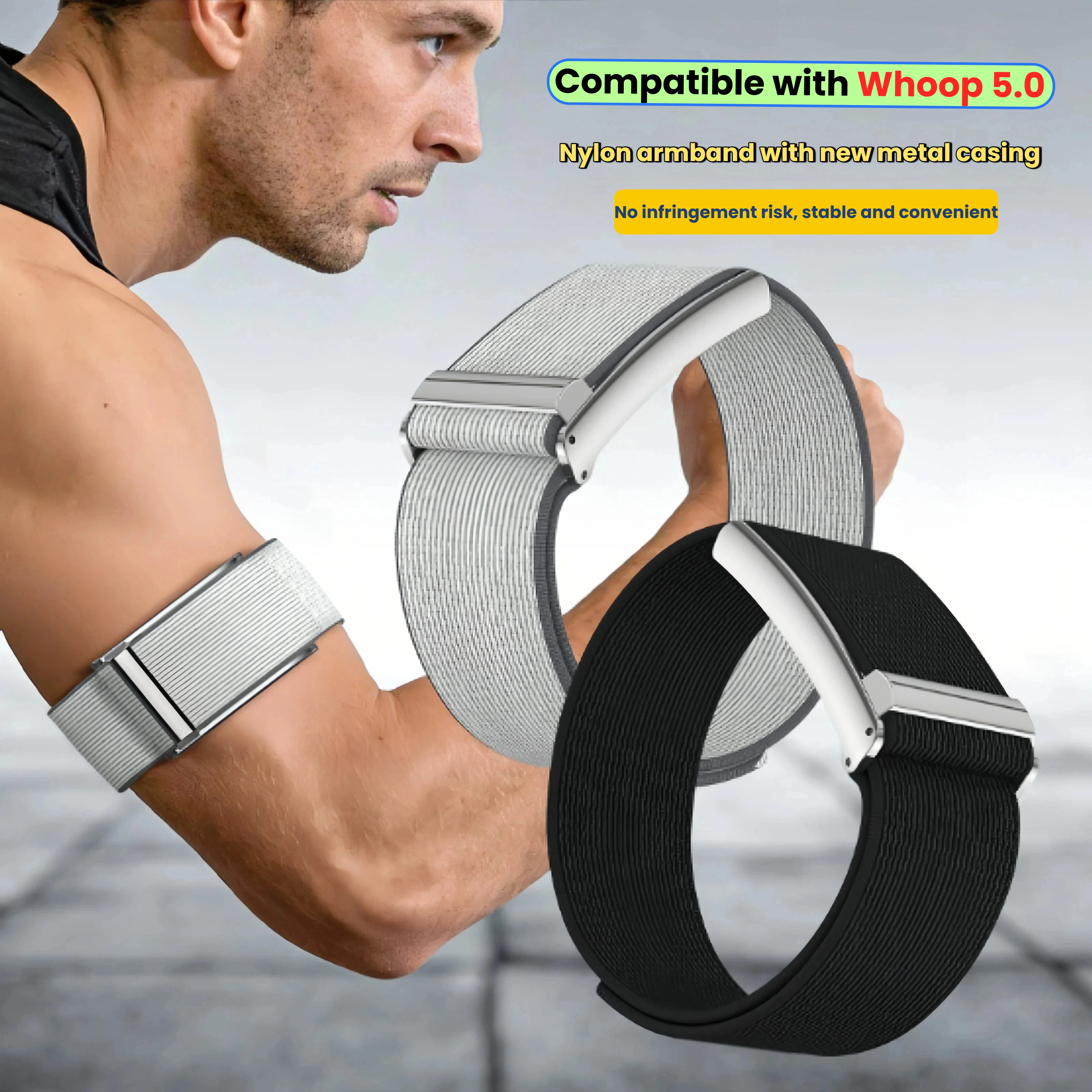 

Подходит для WHOOP 5,0, нейлоновый фитнес-мягкий дышащий сменный ремешок, регулируемый защитный спортивный ремешок для браслета