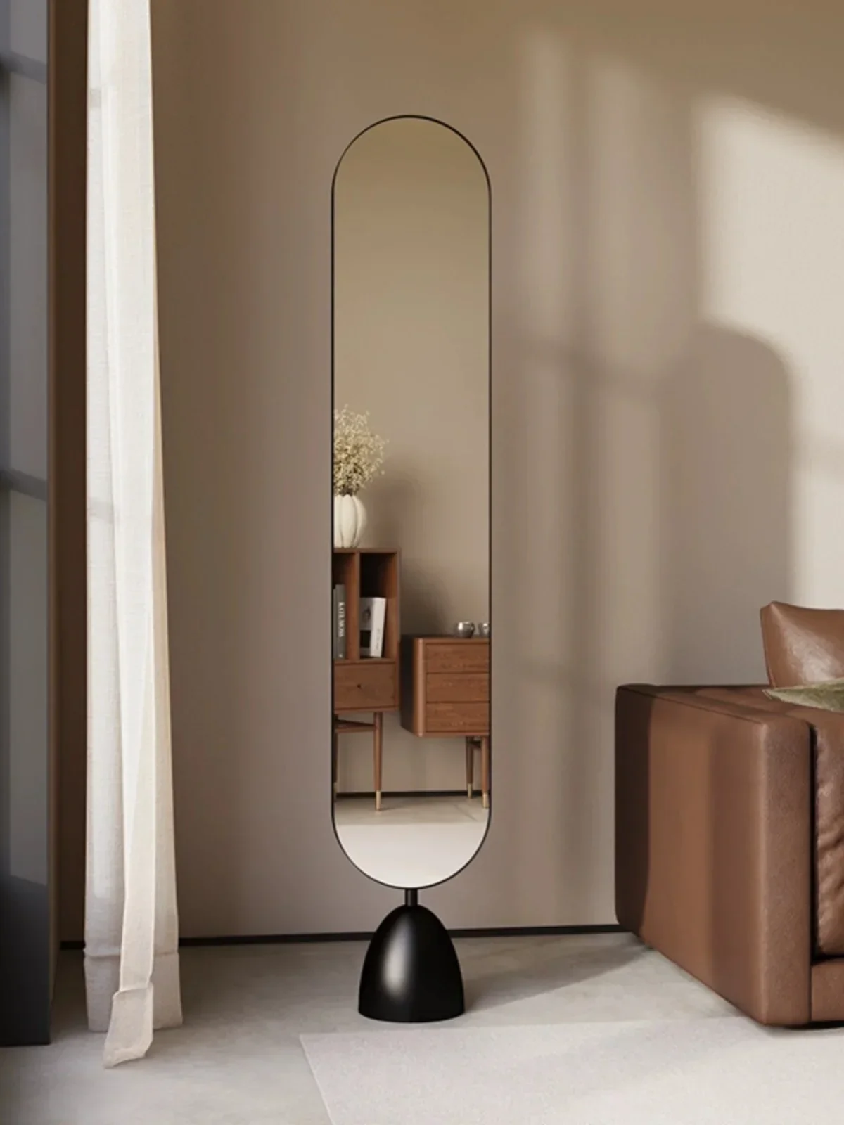 Floor Mirror Living Room Bedroom and Household Dressing Mirror Convenient Rotatable