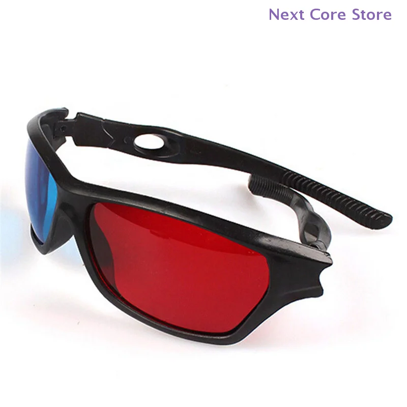 1Pcs Red Blue Black Frame 3D Glasses For Dimensional Anaglyph TV Movie DVD Game