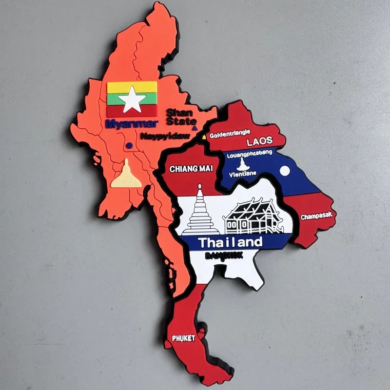 PVC Fridge Magnet Myanmar Thailand Laos Gaudi HK Bahamas Argentina Canada Kenya Chicago Paris France FIJI Danmark Venezuela