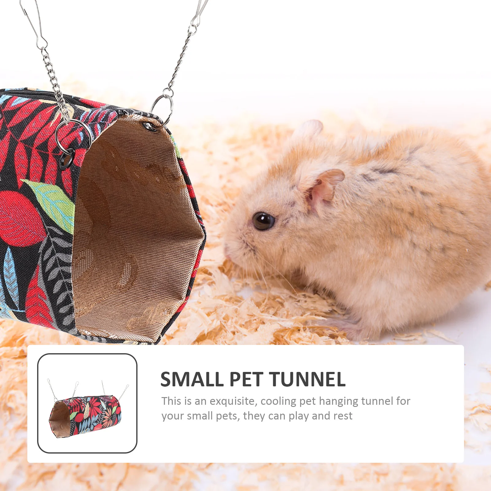 

Cooling Pet Tunnel Hammock for Hamster Squirrel Mouse Small Animal Hanging Nest Lightweight Breathable Summer Sleeping Resting