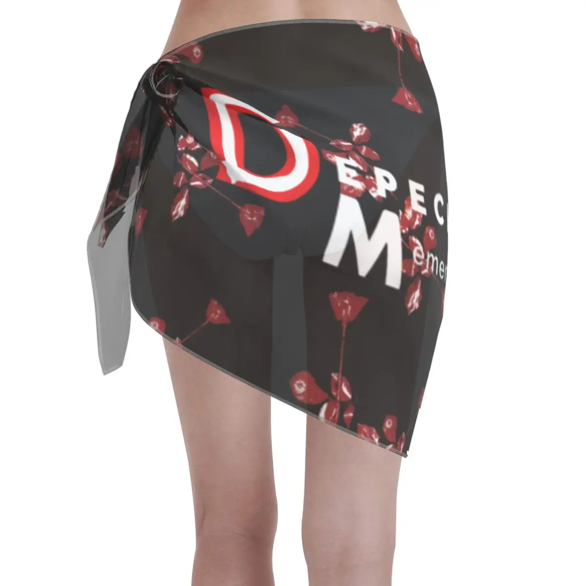 Benutzerdefinierte Depeche Cool Mode Frauen Kurze Sarongs Strand Wrap 3D Gedruckt Musik Für Bademode Strand Bikini Wrap Kleid Badeanzug Coverups