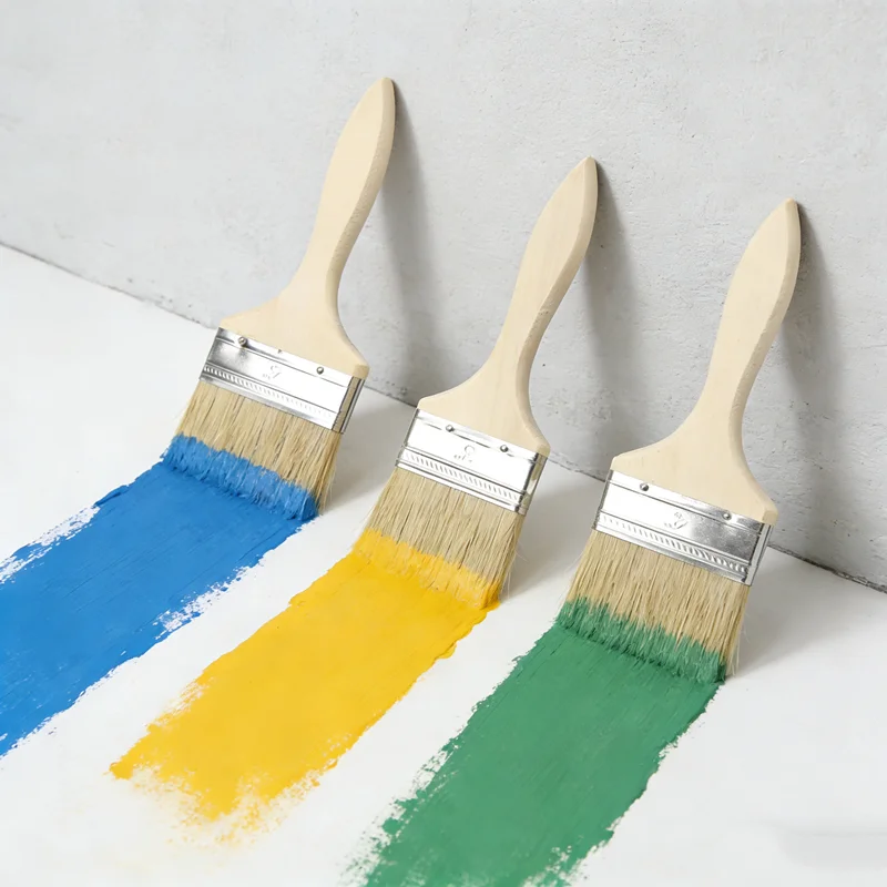 5Pcs Paint Brush Wooden Handle BBQ Brush 1/2/3 Inch Soft Hair Painting Brushes for Wall and Furniture Paint Tool Set