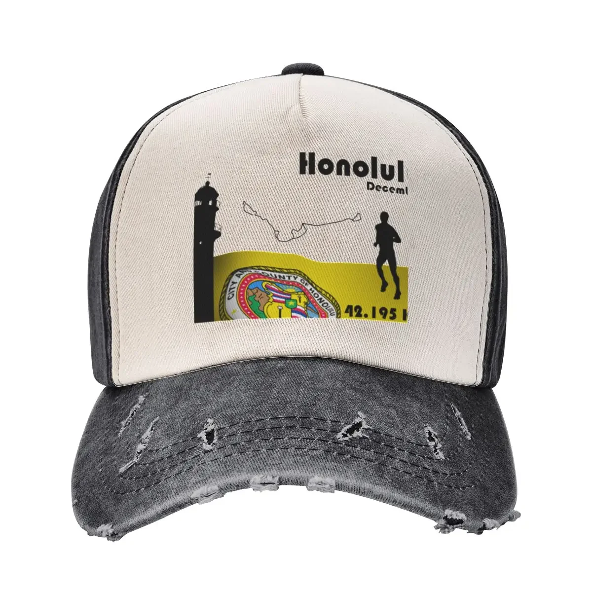 

Honolulu marathon Baseball Cap black Uv Protection Solar Hat summer hat hard hat Hats For Men Women's