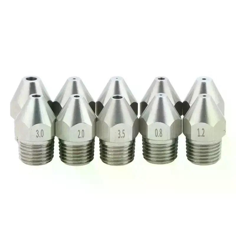 1/4 Inch Tip High Pressure Cleaning Cutting Cone Nozzle Stainless Steel 304 Diameter 12.5mm Linear 0 Degree Liquid Column Flow