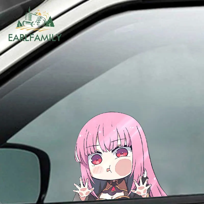 EARLFAMILY 13cm x 11.5cm for Hololive Mori Calliope Car Stickers Windows Anime Creative Waterproof Decal Caravan Car Accessories