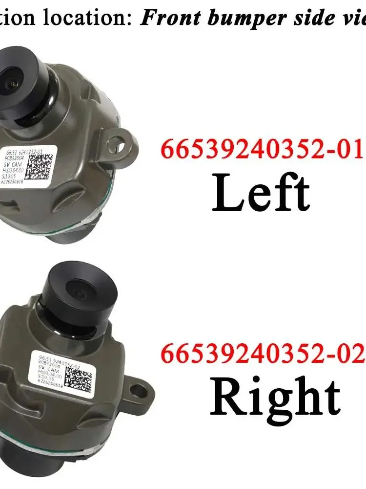 Kamera cofania boczna przedniego zderzaka do BMW X5 E70 X6 E71 F01 F02 F06 F07 F10 F11 F12 F13 F30 66539240352 — 2