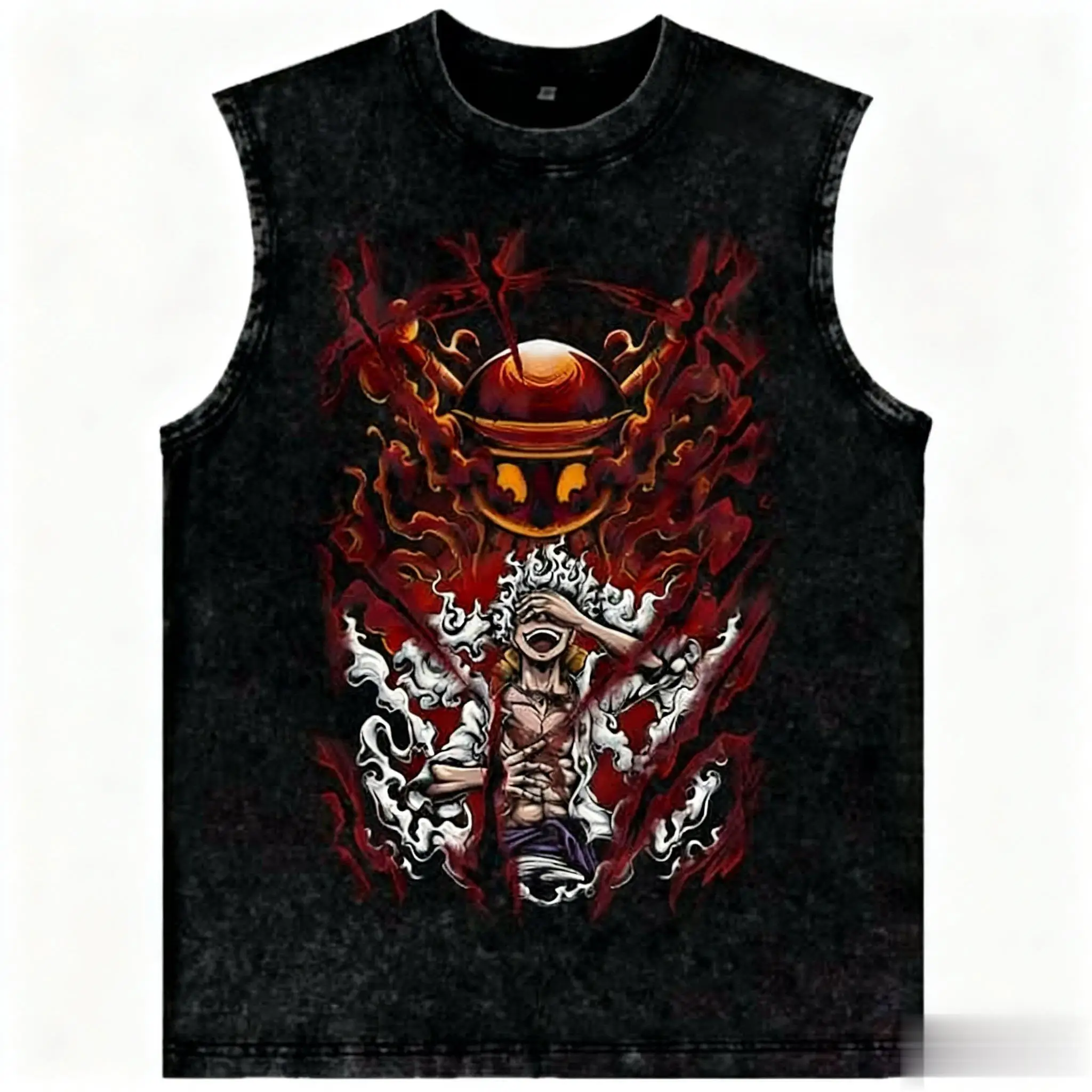 

Новинка 2026: Модные летние винтажные майки One Piece в стиле аниме, с эффектом потертости, для косплея в стиле Харадзюку, мужские и женские спортивные майки-жилеты, повседневные летние футболки Y2K