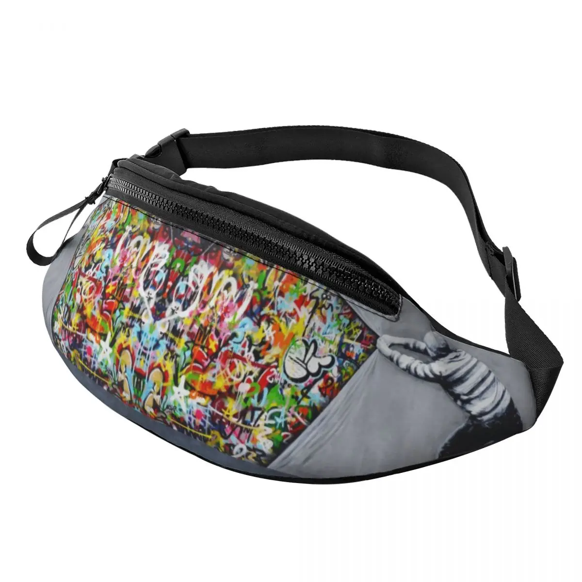 Banksy Uncovering Graffiti Fanny Pack Men Women Custom Street Art Crossbody Waist Bag for Traveling Phone Money Pouch