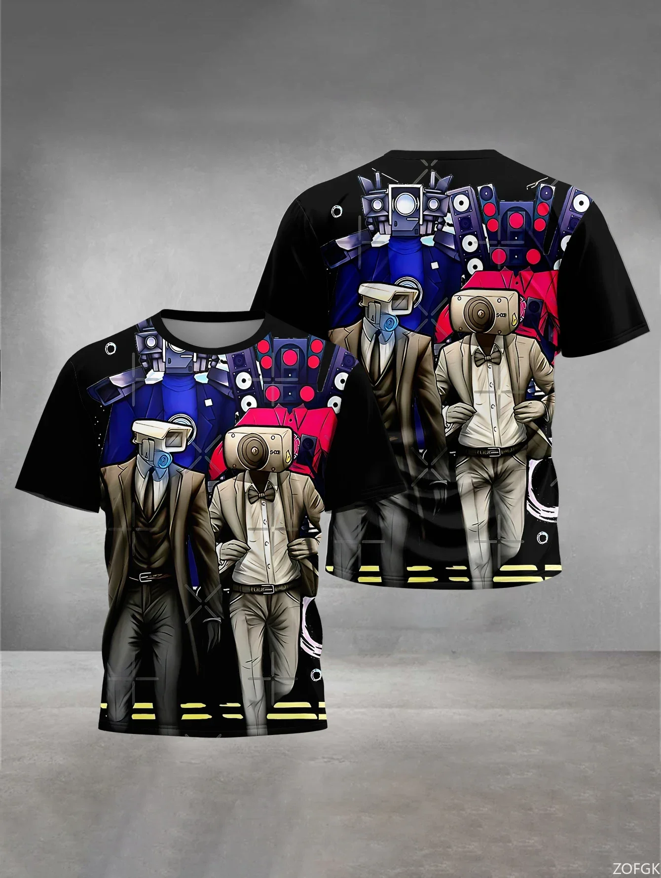 

Terror Head 3D Printed Clothing S-skibids-oilet Men's Outdoor Sweat Absorbing and Breathable Round Neck Short Sleeved Clothing