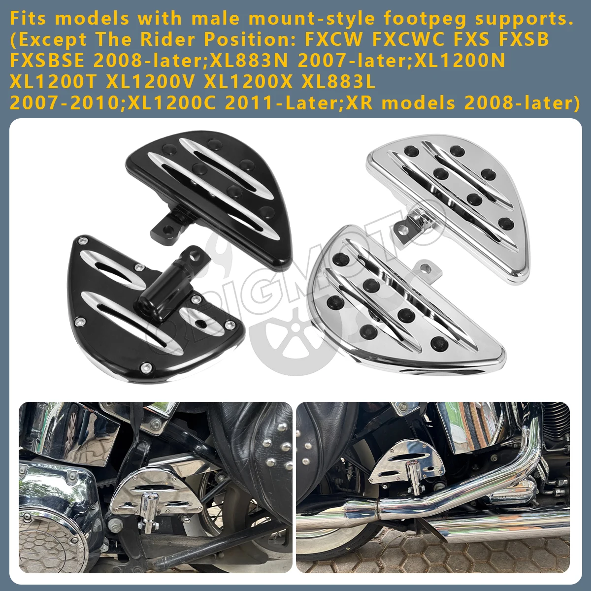 

Motorcycle Passenger Foot Rests Floorboards Rear Foot Pegs For Harley Softail Heritage Touring Electra Glide Sportster Dyna 883