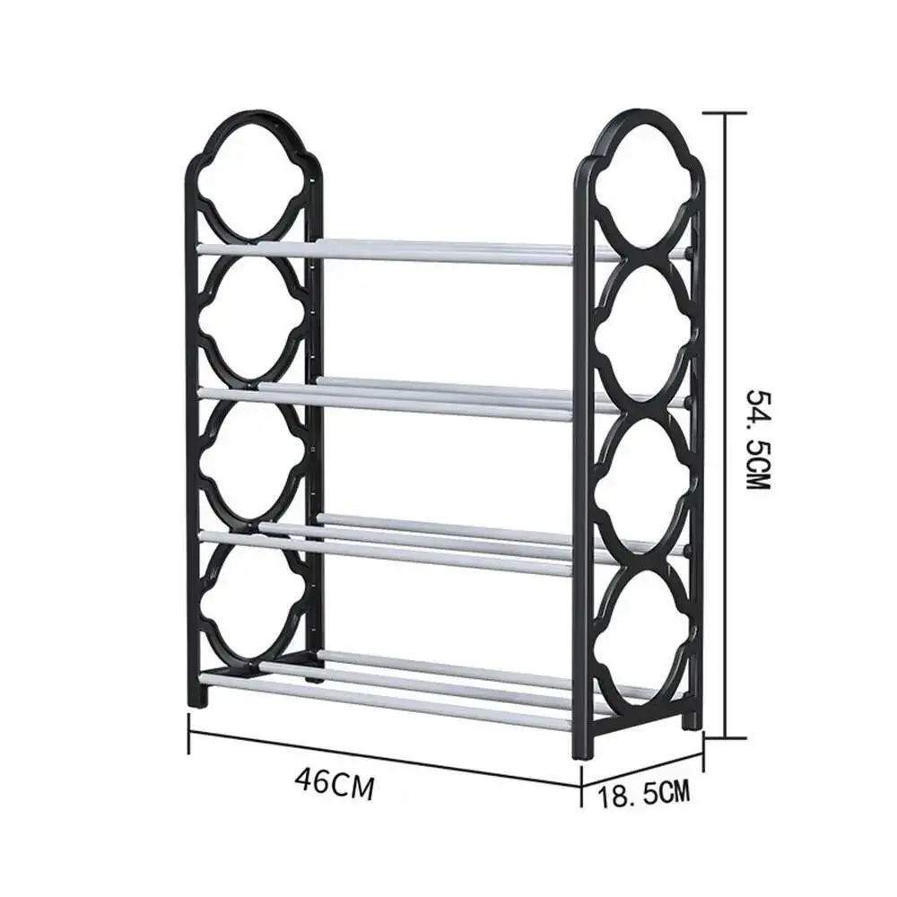 منظم قائم بذاته متعدد الوظائف مكون من 4 طبقات، رف تخزين أحذية خزانة الملابس قائم على الأرض، سهل التجميع، موفر للمساحة،