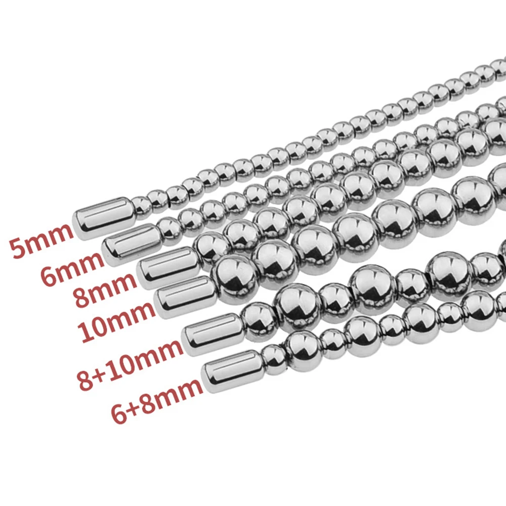 Super Long Stainless Steel Beaded Urethral Sound Catheter Penis Plug Metal Dilator Horse Eye Stimulation Adult Sex Toys for Men