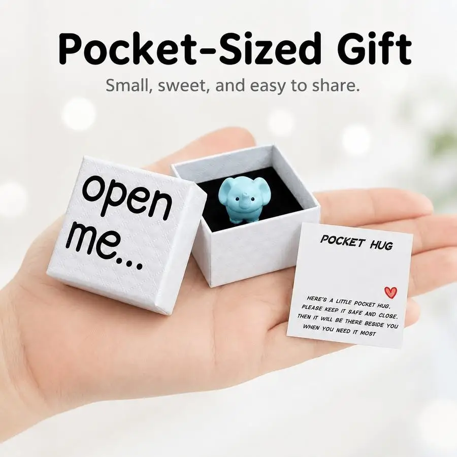 1/5/10/20/50/100pcs Box Cute Elephant Open Me Surprise Box, Heartwarming Gift Packaging Box - with Mini Greeting Card, Little El