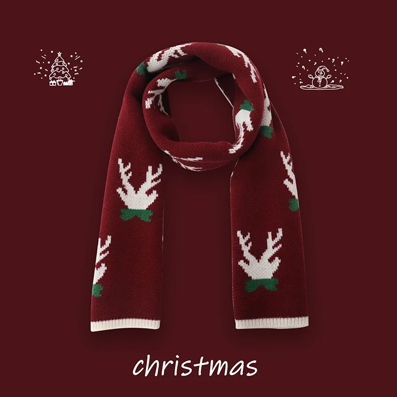 New Year\'s Red Christmas Gift New Faux Cashmere Scarf Female Winter Shawl Thickened Tide Versatile Scarf Ins Style