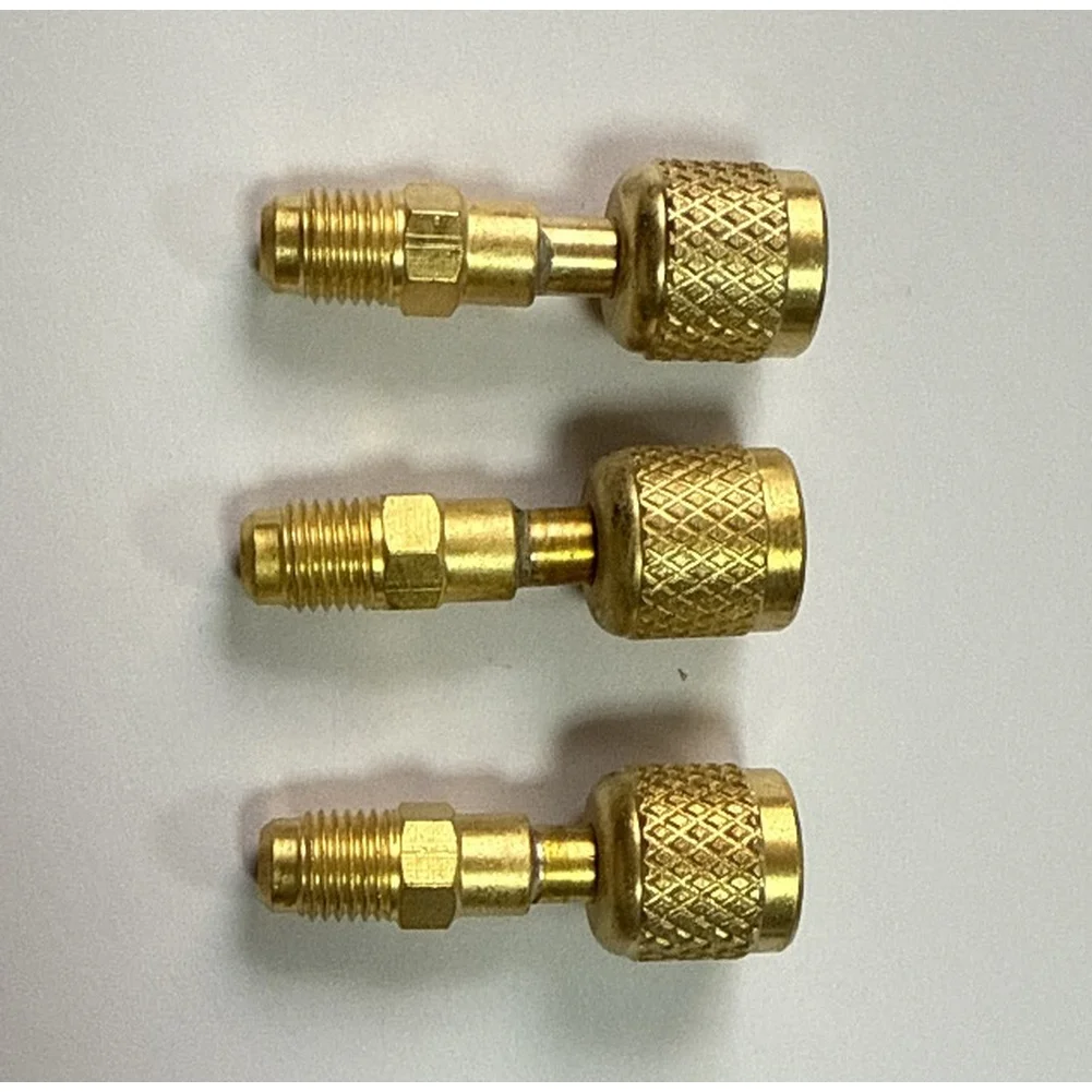 R32 Left Hand Thread 1/4 SAE Female to Male Adapter for R454B and R32 Steel with Valve Core for Secure Connections