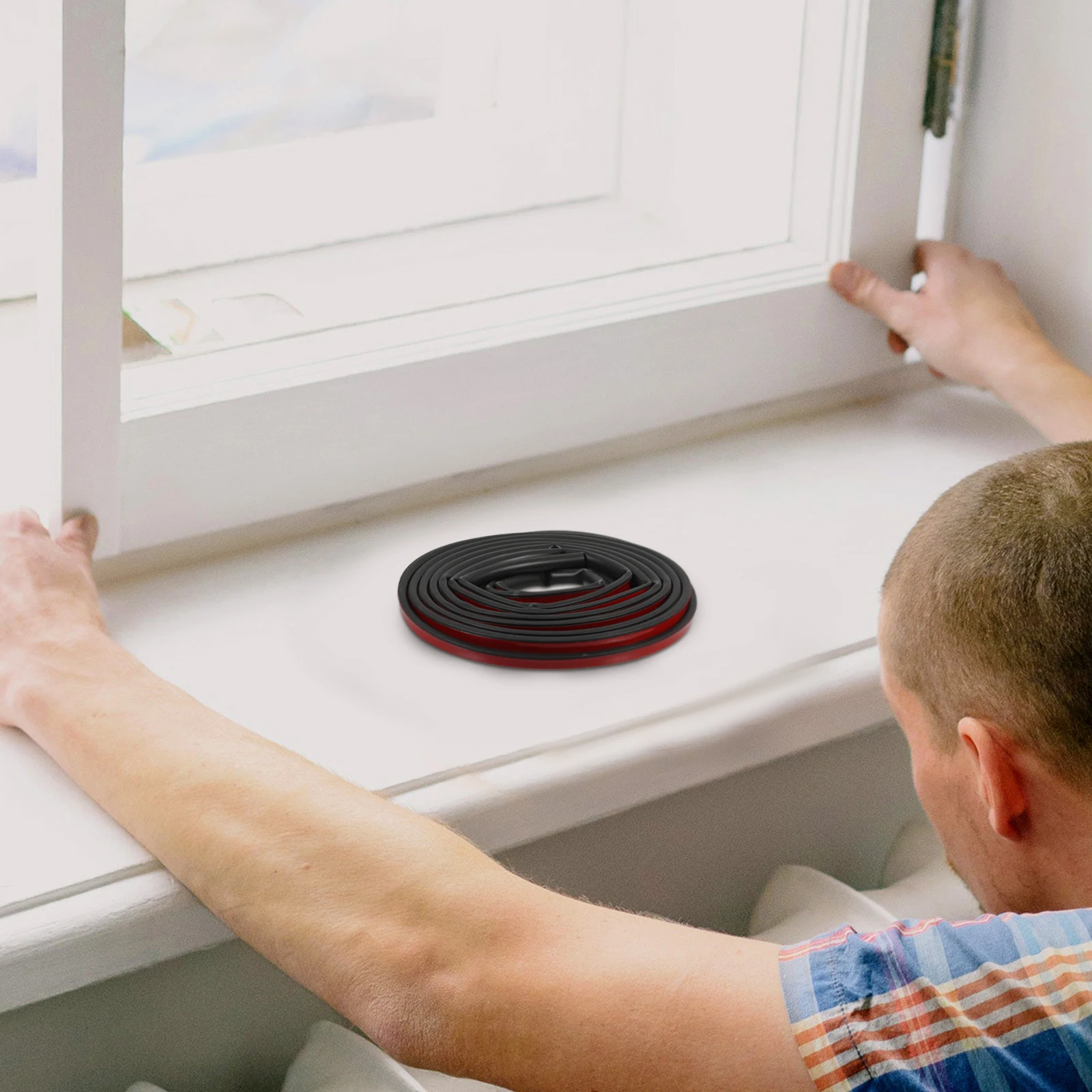 

Silicone Sealing Strip 6M Black D-Type 9X6mm Door Window Weatherproof Dustproof Soundproof Draft Stopper Gaps Sealing Tapes