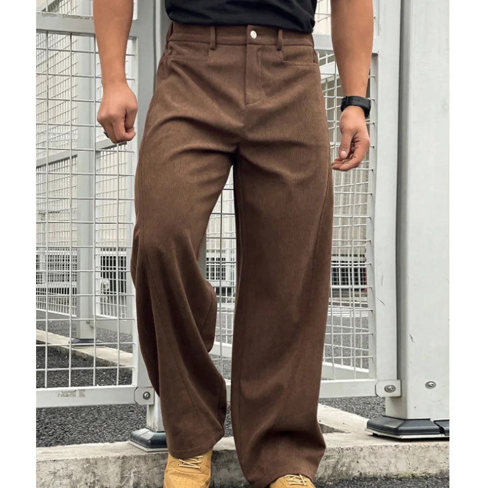 

Мужские плиссированные вельветовые классические брюки, удобные дышащие однотонные зауженные деловые повседневные брюки для мужчин, классическая офисная одежда