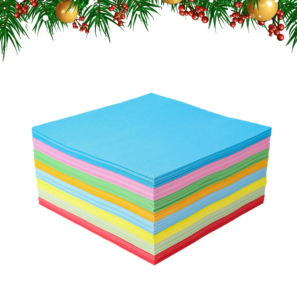 500 pçs papel colorido dobrável artesanato qualidade premium cor brilhante 14x14cm diy arte artesanato crianças projeto escolar decoração dez cores