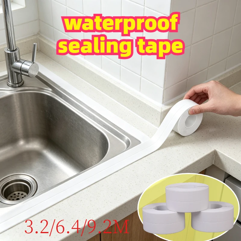 Self-Adhesive Bathroom Tape Waterproof Sealing Kitchen Joint Cover Tape PVC Sealing Tape for Shower Sink Pool Repair Accessories