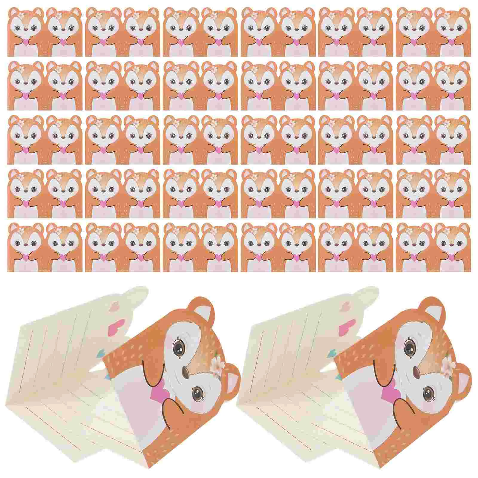 100 Pcs Sika Deer Greeting Card Birthday Cards Bulk Select Small Boxes for Snacks Happy Decorations Thank You Notebooks Husband