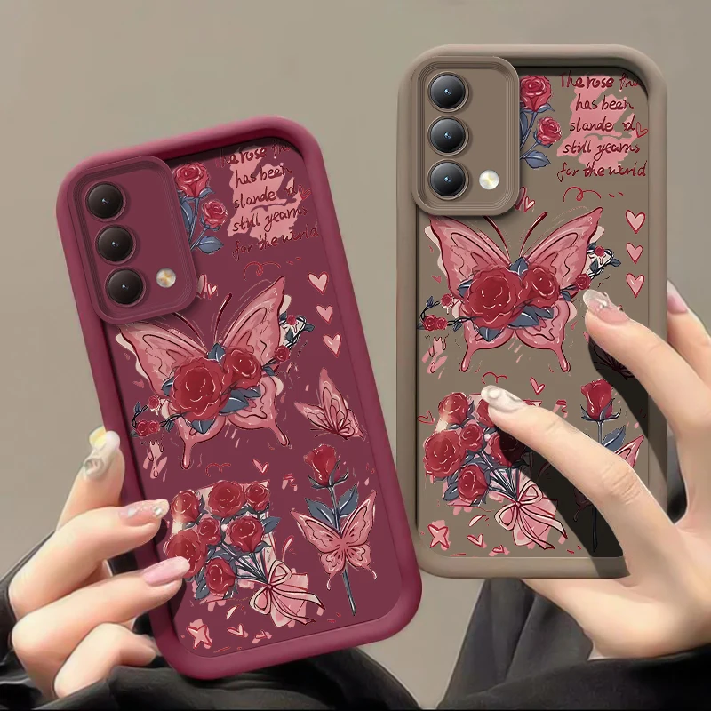 Painting Butterfly Flowers Phone Case For Moto G22 G30 G9 Play Silicone Soft Camera Lens Protection Shockproof Bumper Back Cover