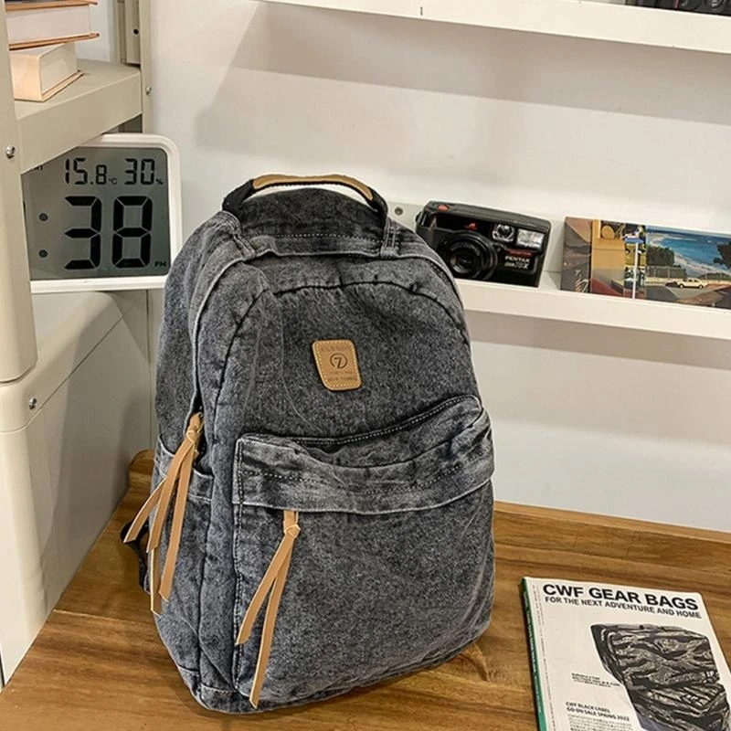 

G5AE Travel Backpack Lightweight Denims Backpack School Bag Aesthetic Backpack