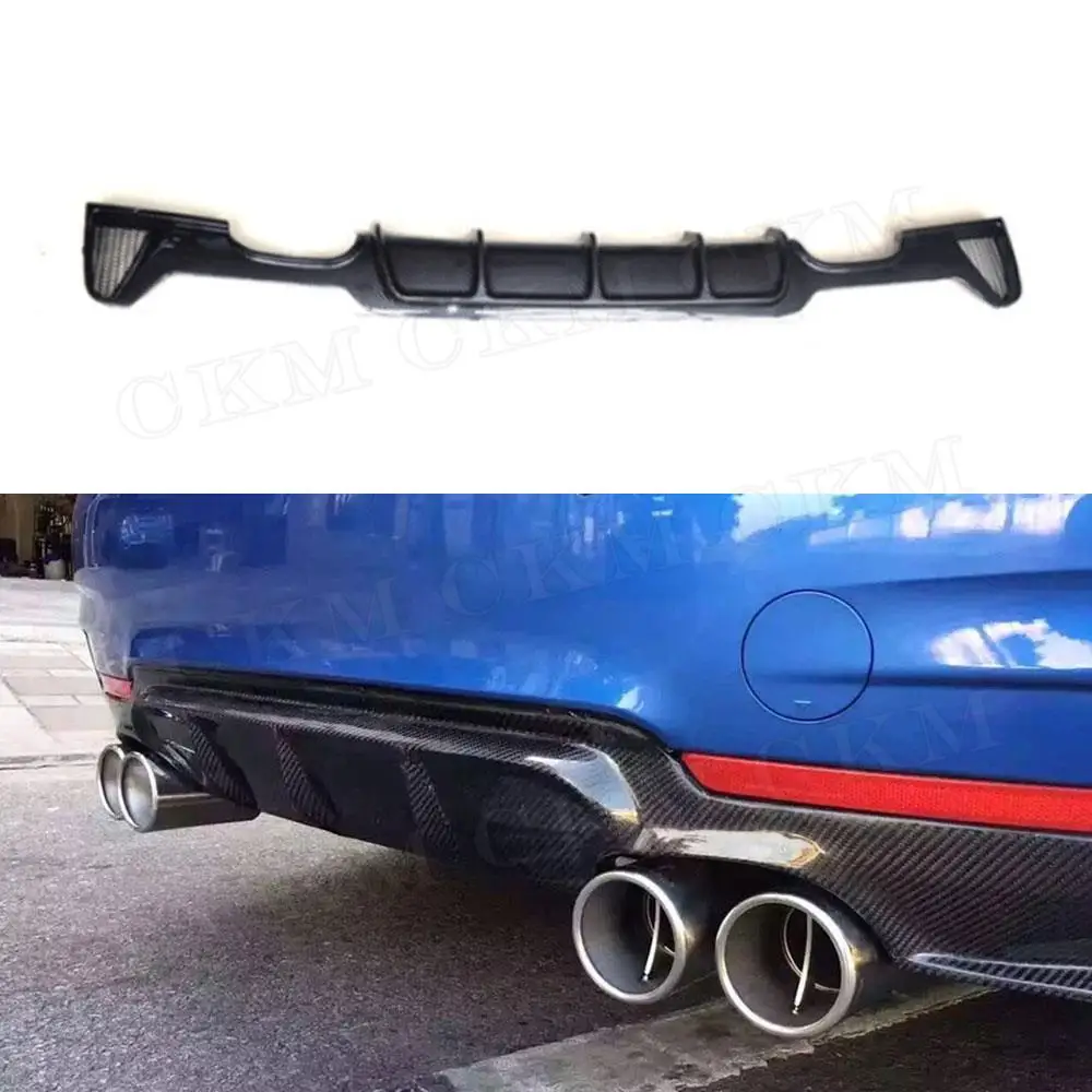 

PP Gloss Black Rear Lip Diffuser Spoiler For BMW 4 Series F32 F33 F36 M Sport 2014-2018 Carbon look Bumper Guard M Style