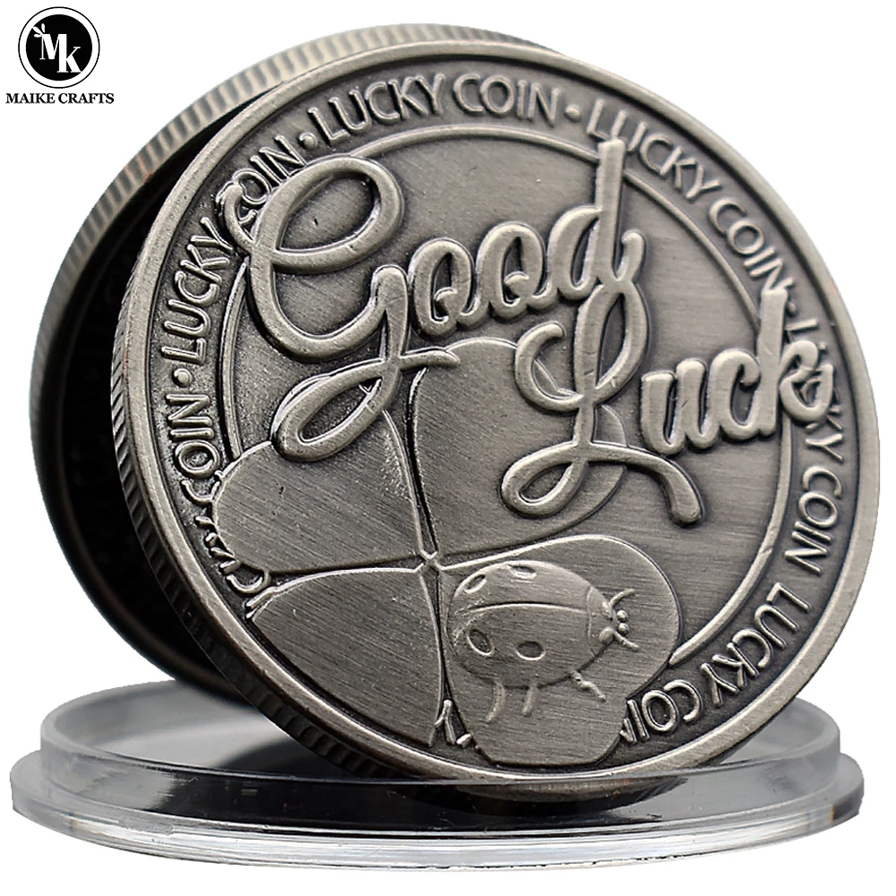 Good Luck Challenge Coin Retro Metal Lucky Coin Commemorative Collectibles Holiday Gift