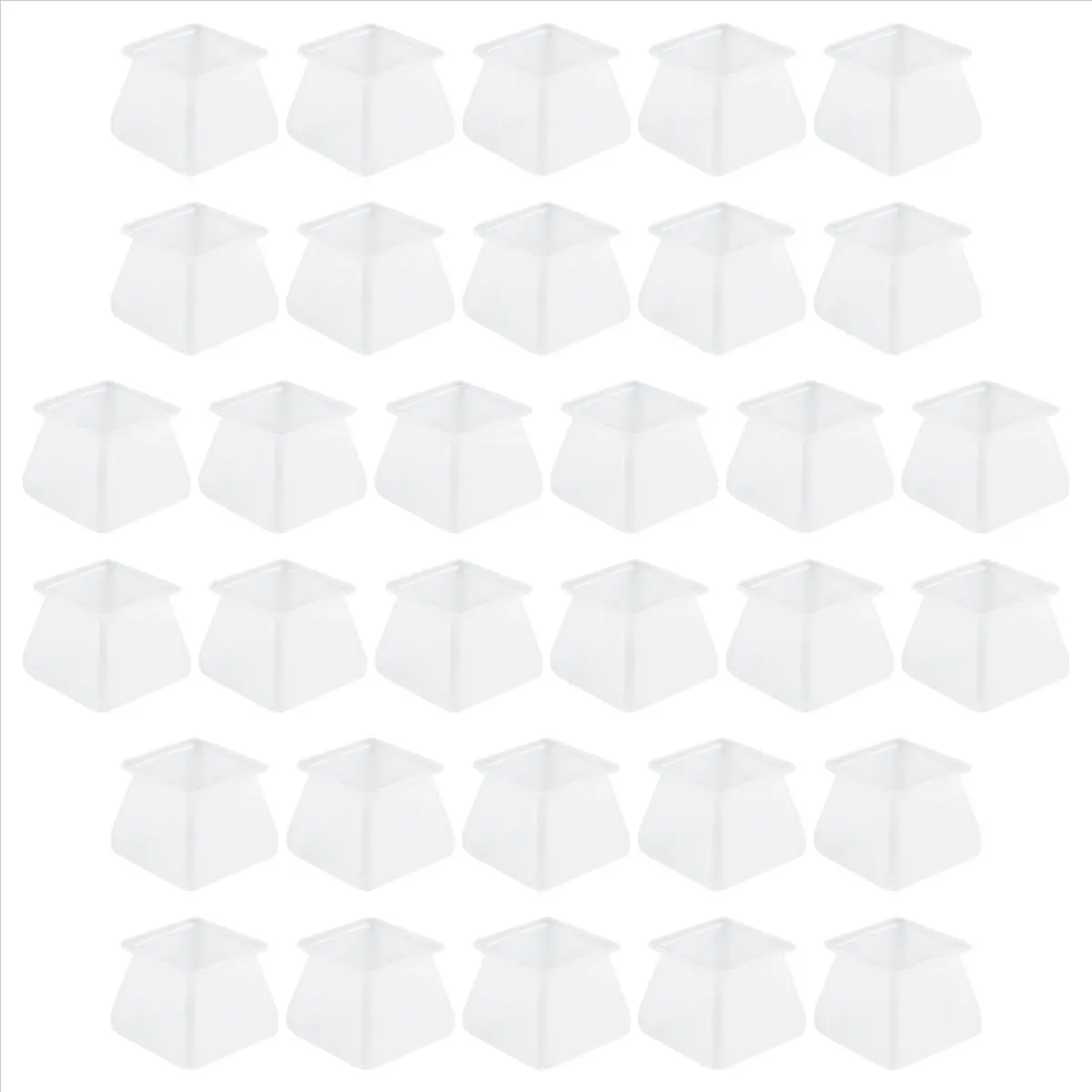 [Value Pack]32Pcs Furniture Silicon Protection Cover - Square Silicone Chair Leg Floor Protectors - Chair Leg Caps Furniture Tab