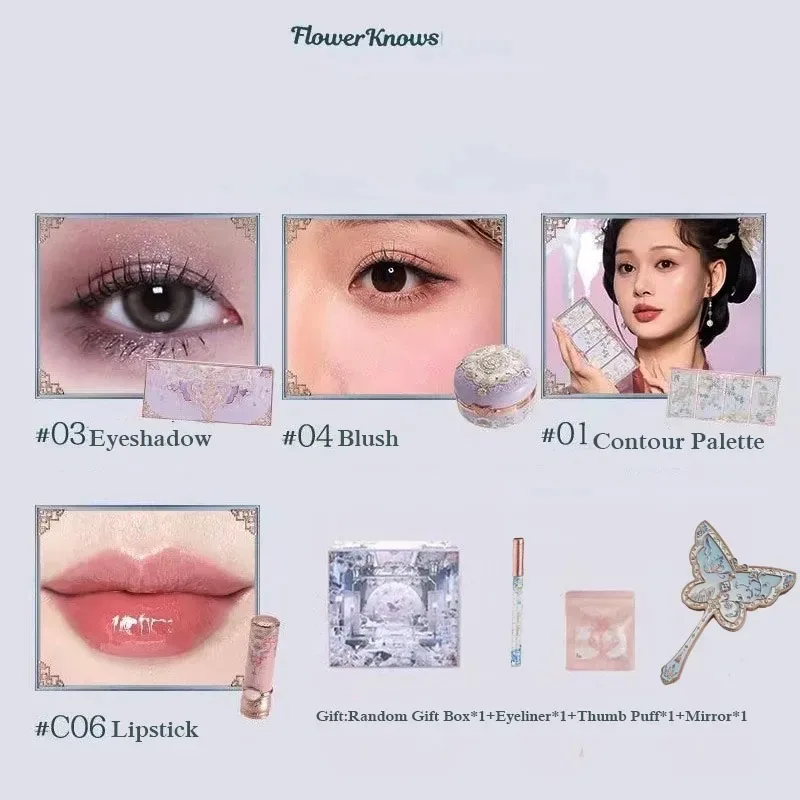 Flower Knows Set Midzomer Sprookjes Make up Geschenkdoos Oogschaduw Palet Poeder Blusher Wenkbrauw Concealer Lipgloss Voor Vrouwen
