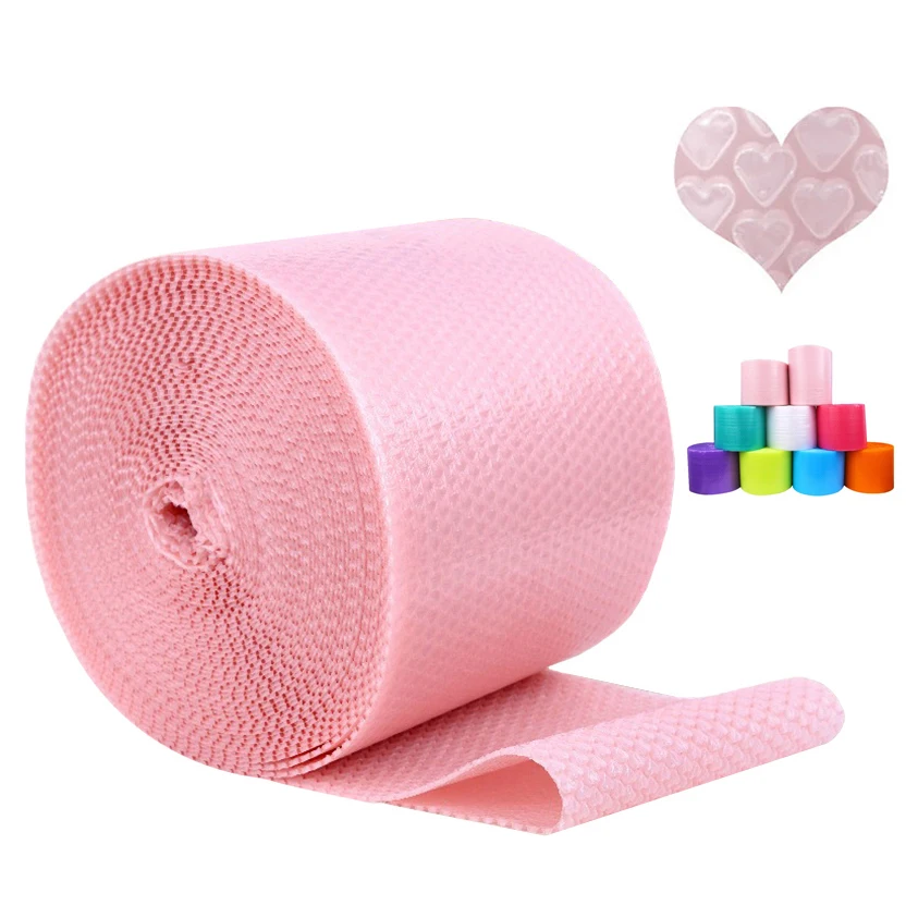 20/30/40/50cm Love Heart-shape Bubble Cushioning Wrap Padded Bubble Packaging Film Shockproof Foam Roll Fragile Packing Supplies