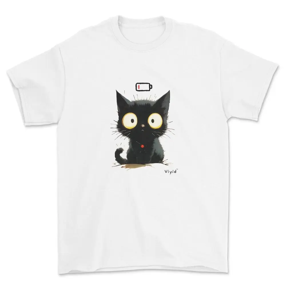 Low Battery T-shirt Cat Lovers Unisex T-shirts for Men Women Summer Tees Cotton Luxury Brand Vintage Oversized