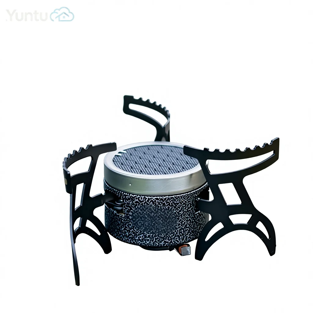 KZ03 Pocket-Sized Foldable Gas Stove, Mini Camping Cooker for Backpacker, Cyclist and Solo Adventure Wave Gas Stove